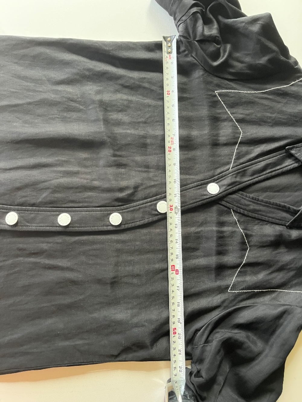 Sandro Kunga black dress snap-front closure with contrasting white buttons - Picture 10 of 13